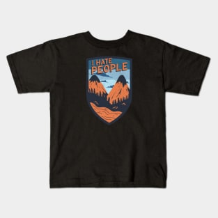 I Hate People - Retro Sunset Mountain Kids T-Shirt